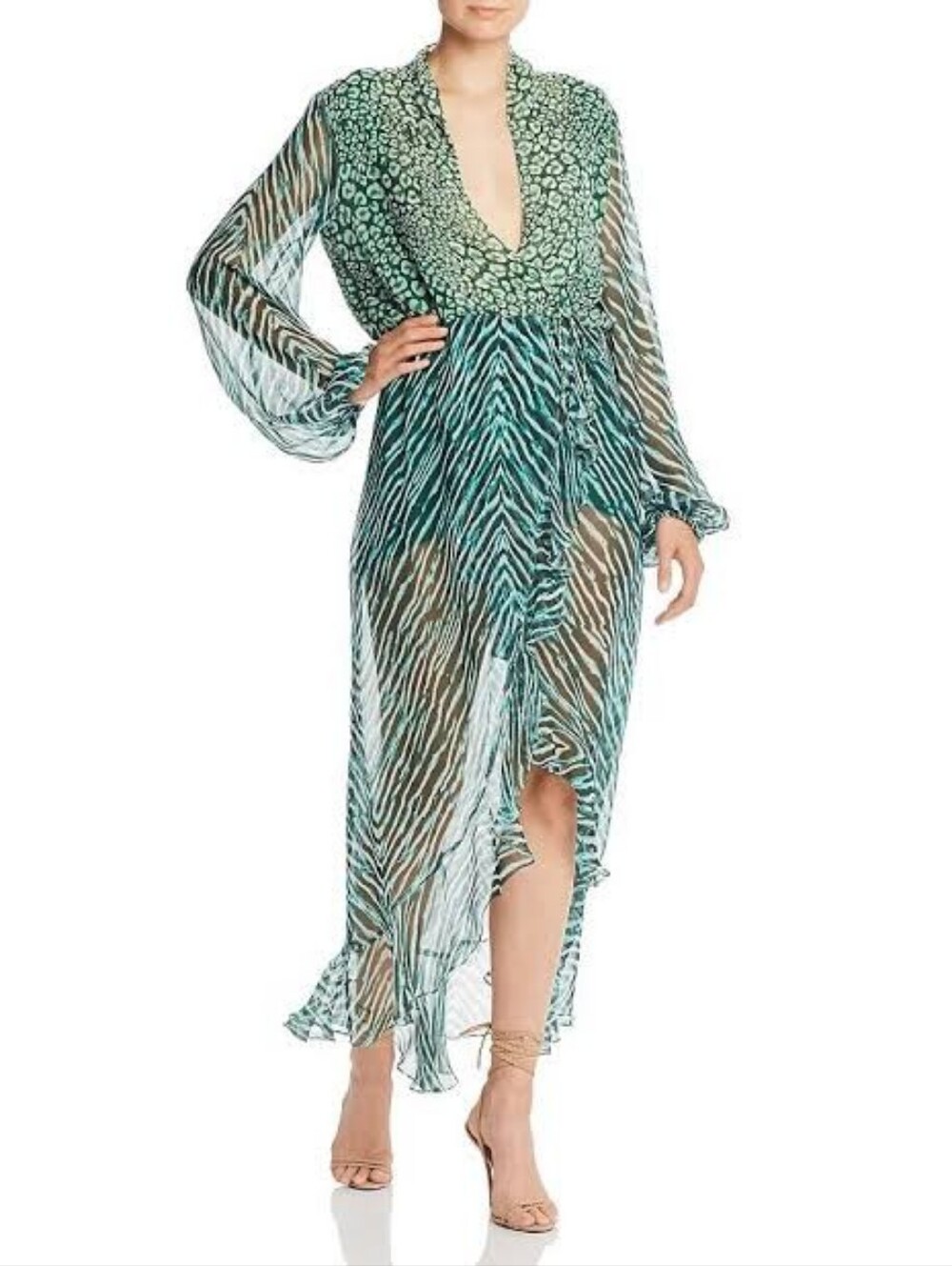 Rococo Sand Teal Sheer Animal Print Dress!!